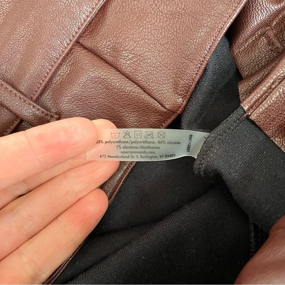 Commando Faux Leather Paper Bag Pants Oxblood Size XL - Picture 10 of 10